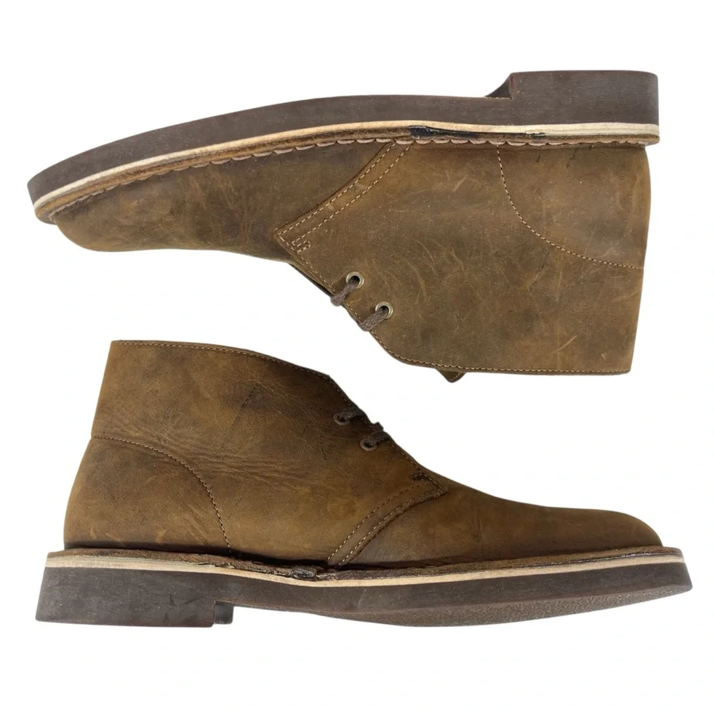 Clarks Men’s 7M Desert Boots Brown‎ Leather Chukka Classic Crepe Sole 26082286